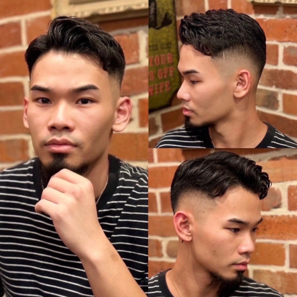 スキンフェードサイドパート