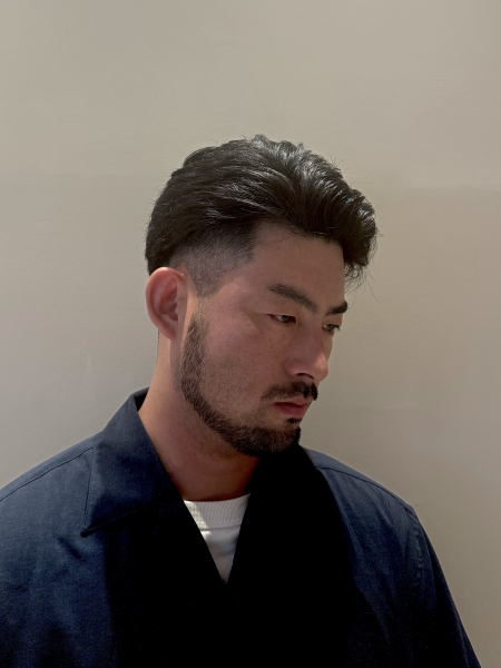 アップバング × フェードスタイル