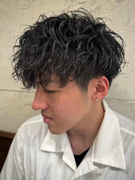 波巻きパーマ