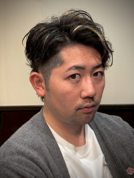 メッシュかきあげパーマ