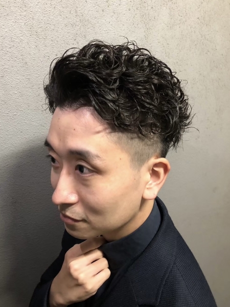 かきあげ風パーマ