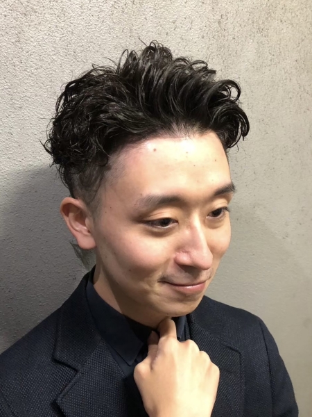 かきあげ風パーマ