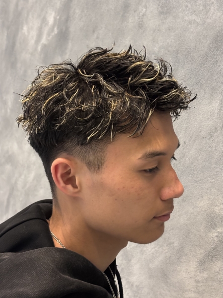 メンズショート/ツイストスパイラルパーマ