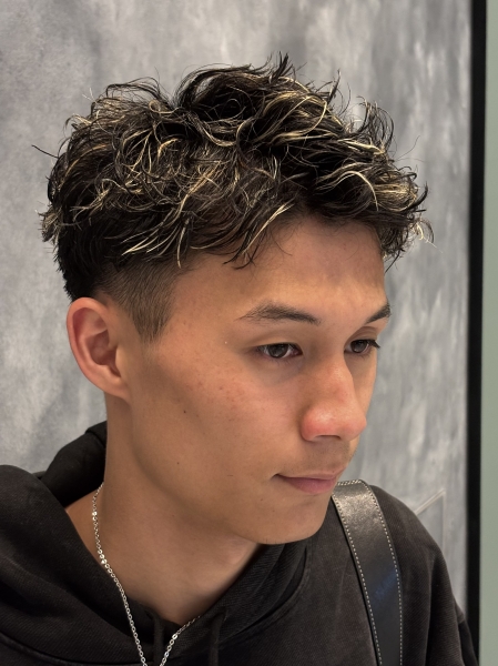 メンズショート/ツイストスパイラルパーマ