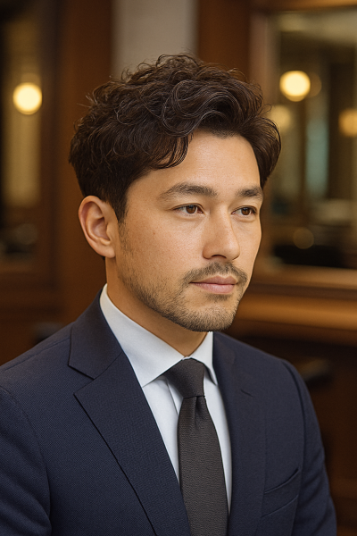 メンズ パーマ ビジネススタイル