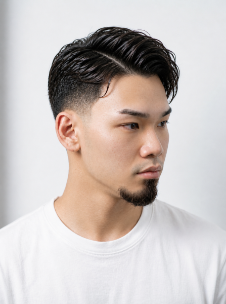 メンズ七三分け おしゃれフェード