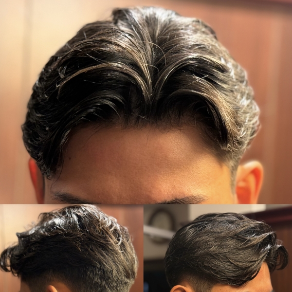 メンズ 刈り上げ 前下がり ニュアンスパーマ