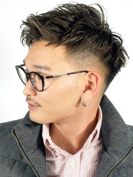 アップバング×フェードスタイル