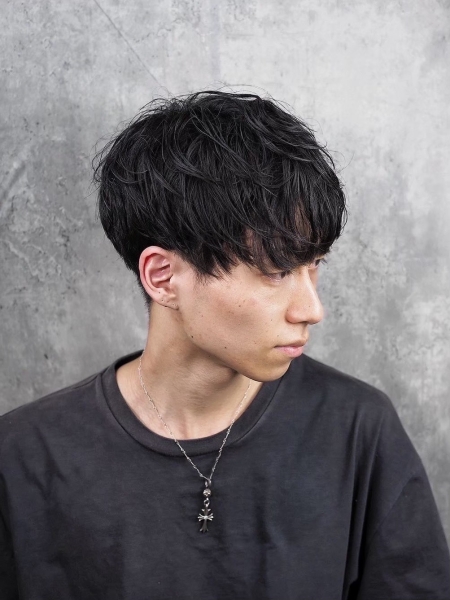 日系自然紋理中短髮