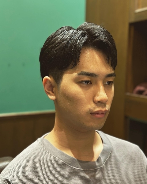 メンズニュアンスパーマ メンズ七三分け 御徒町 上野 秋葉原