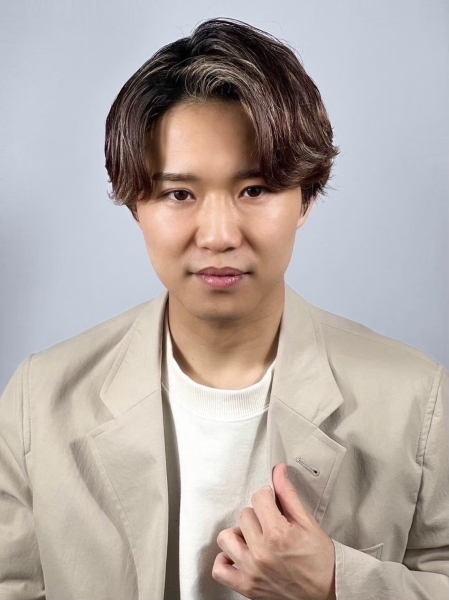 【大人韓国風】コンマヘア×ホワイトメッシュ センターパート