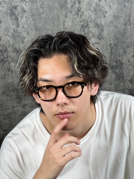 【大人スパイラル】波巻きウェーブ×ハイトーンメッシュ