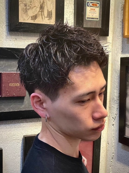 【波巻きスパイラル】ツーブロック×大人無造作パーマ