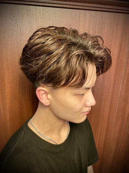 センターパート×フェード