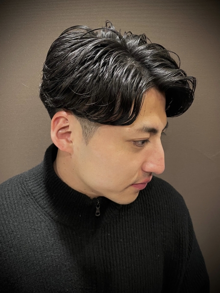 センターパート ニュアンスパーマ