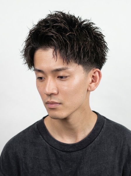 ツーブロックアップバング パーマ