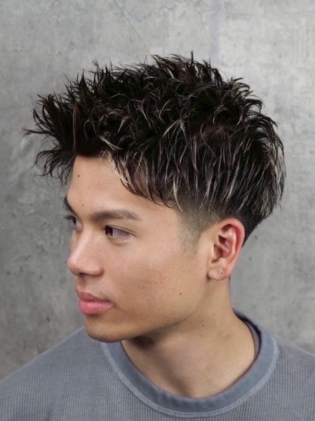 アップバングショート×メッシュ