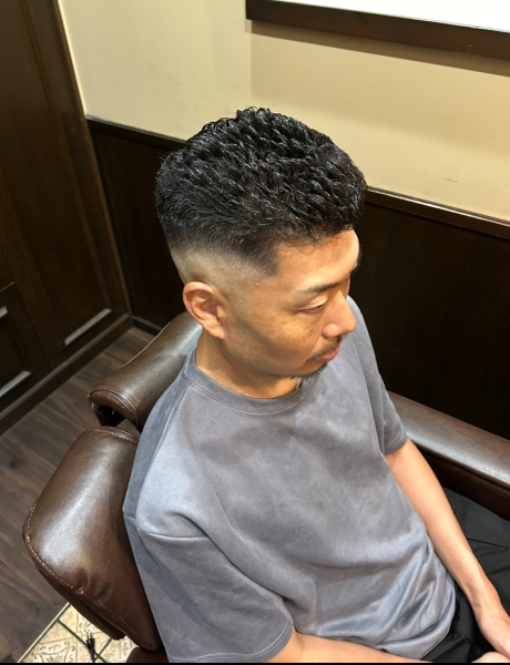 オールバックアイロンパーマ